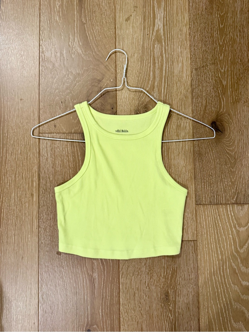 wild fable Neon Yellow Ribbed Cropped Tank